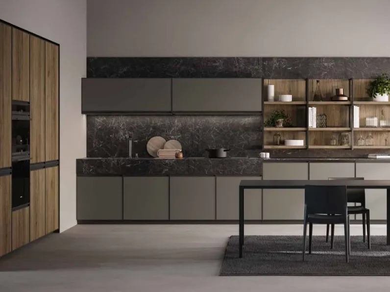 Cucina grigio design lineare Arredo3 Kn1 a soli 17202