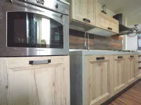 Cucina lineare in legno rovere chiaro Cucina lineare modello telaio effetto rovere in offerta   a prezzo scontato