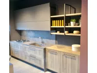 Cucina lineare in legno rovere chiaro K 2 a prezzo ribassato