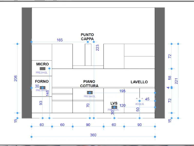 Cucina lineare in legno rovere chiaro Line a prezzo scontato