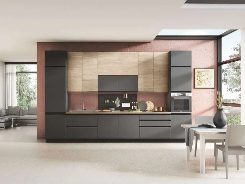 Cucina Kelly moderna grigia Net cucine lineare scontata 41%
