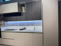 Cucina lineare in melaminico magnolia Sandy a prezzo ribassato