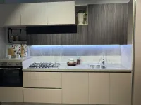 Cucina lineare in melaminico magnolia Sandy a prezzo ribassato