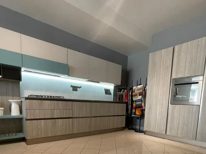 Cucina lineare in melaminico grigio Immagina plus lux a prezzo ribassato