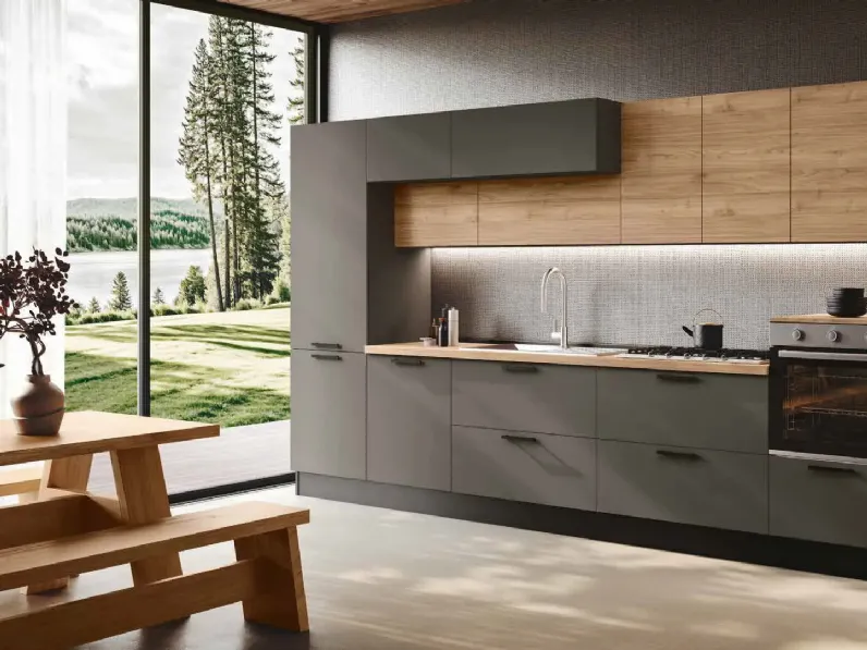 Cucina lineare in nobilitato a prezzo scontato 50%