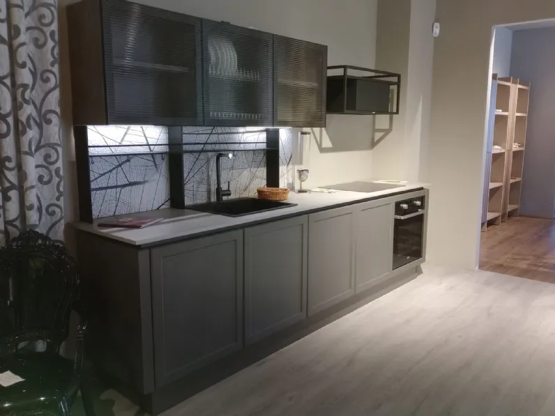 Cucina Urban moderna grigio Imab lineare scontata 50%