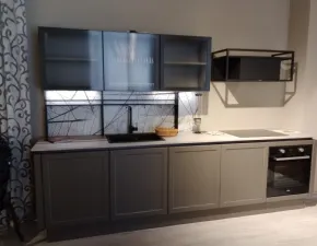 Cucina lineare in polimerico opaco grigio Urban a prezzo scontato