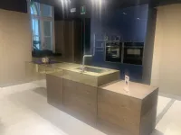 Cucina lineare in vetro blu Cucina lago a prezzo scontato