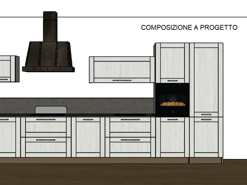 Cucina bianca industriale lineare City Stosa a soli 4840