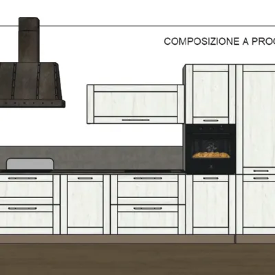 Cucina bianca industriale lineare City Stosa a soli 4840
