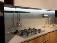 Cucina Stosa moderna lineare rovere chiaro in laminato materico Infinity