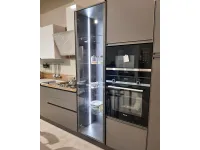 Cucina lineare in laminato opaco grigio Kaly a prezzo scontato