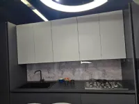 Cucina lineare in polimerico opaco grigia Yaris a prezzo scontato