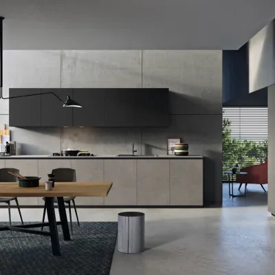 Cucina grigio moderna lineare Anta 2 Antares in Offerta Outlet