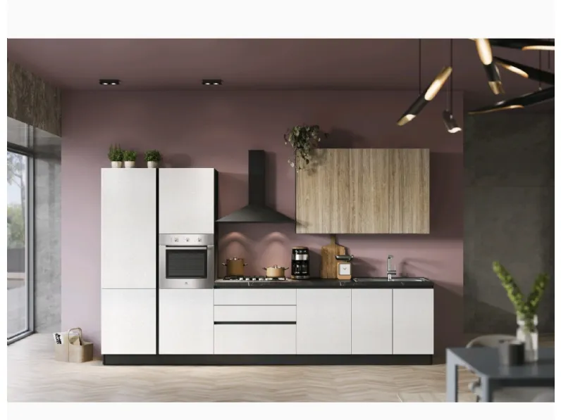 Cucina lineare in laminato opaco a prezzo scontato 34%