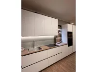 Cucina Stosa moderna lineare bianca in laminato opaco Cucina lineare total white