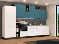 Cucina Net cucine moderna lineare blu in laminato materico Sandy astrale