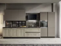 Cucina Arredo3 moderna lineare grigio in laccata Cleo