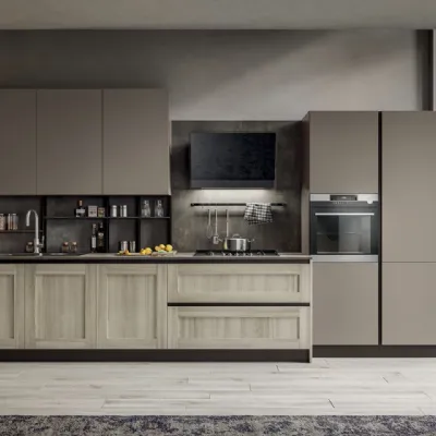 Cucina Arredo3 moderna lineare grigio in laccata Cleo