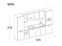 Cucina moderna lineare Arrex 315-01 con colori moderni a soli 3375.