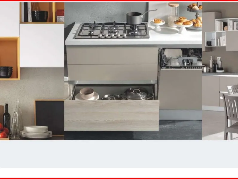 Cucina lineare moderna Delzia Net cucine a prezzo ribassato