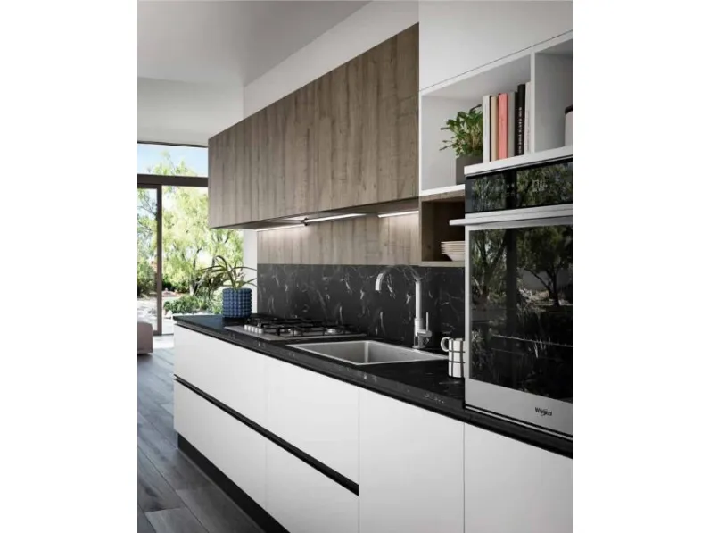 Cucina lineare in laminato materico altri colori Easy pro a prezzo ribassato