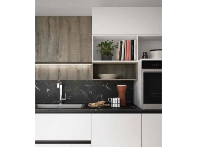 Cucina lineare in laminato materico altri colori Easy pro a prezzo ribassato
