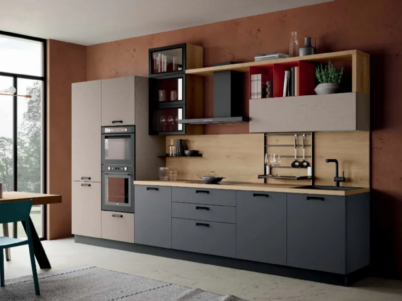Cucina lineare moderna Ischia Imab a prezzo ribassato