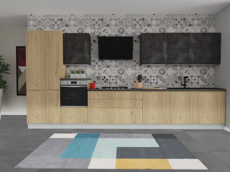 Cucina lineare moderna Jey Creo kitchens a prezzo ribassato