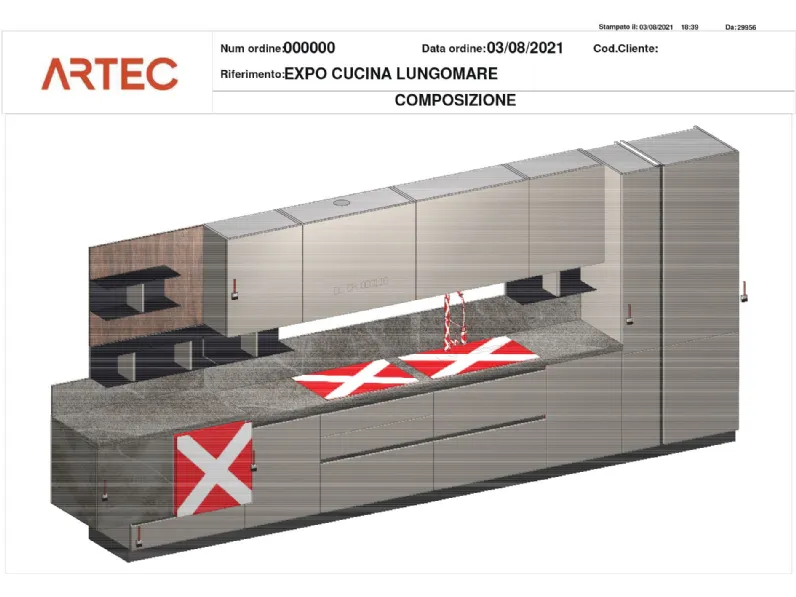 Cucina lineare moderna Lungomare Colombini casa a prezzo scontato