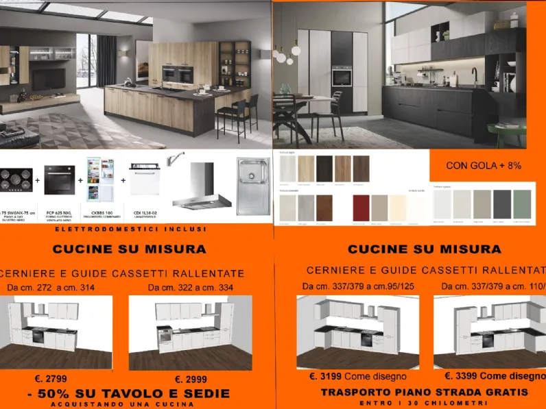 Cucina lineare moderna New smart Net cucine a prezzo ribassato