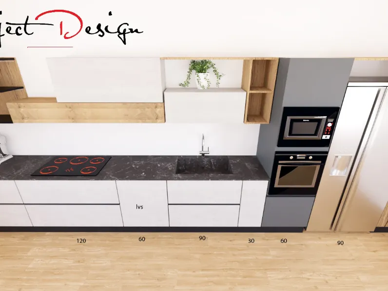 Cucina rovere chiaro moderna lineare Sp22  Astra in offerta