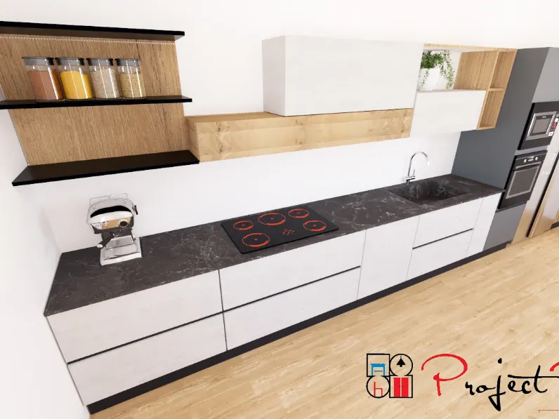 Cucina rovere chiaro moderna lineare Sp22  Astra in offerta