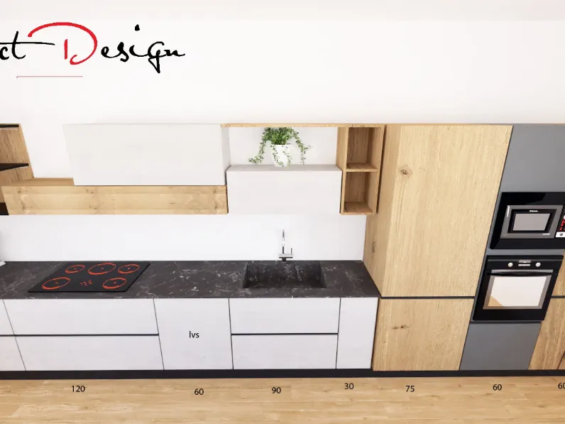 Cucina rovere chiaro moderna lineare Sp22  Astra in offerta