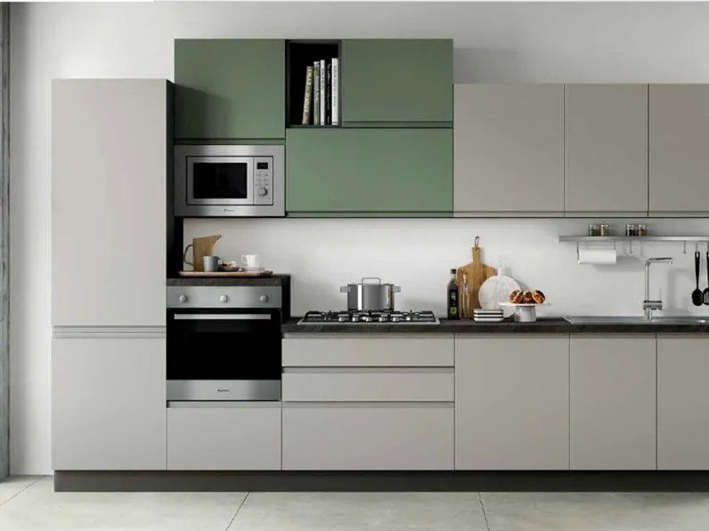 Cucina lineare in polimerico opaco bianca Kelly mk 360c a prezzo scontato
