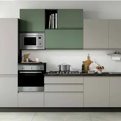 Cucina lineare in polimerico opaco bianca Kelly mk 360c a prezzo scontato