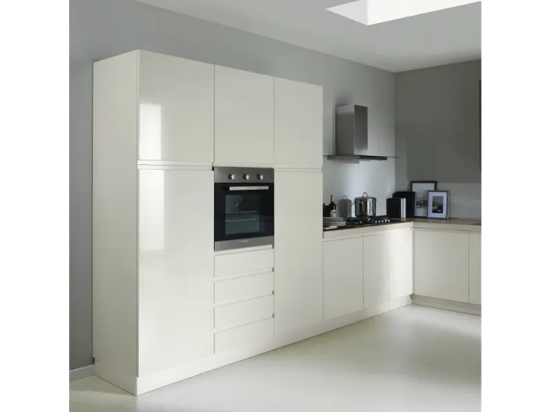 Cucina in laminato materico Net cucine a PREZZI OUTLET -50%