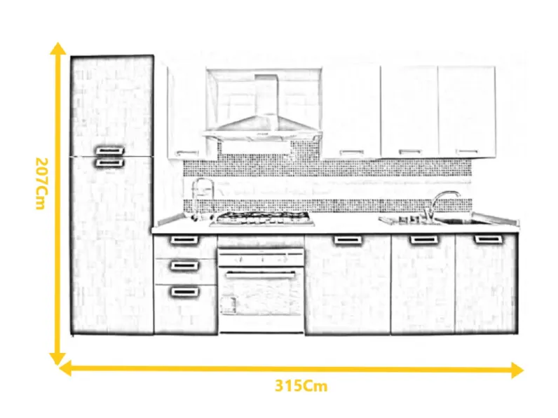 Cucina tortora design lineare Olimpia Artigianale a soli 2848