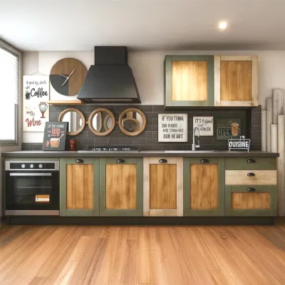 Cucina a prezzo scontato lineare provenzale Cucina nordic  vintage style  in legno Nuovi mondi collection