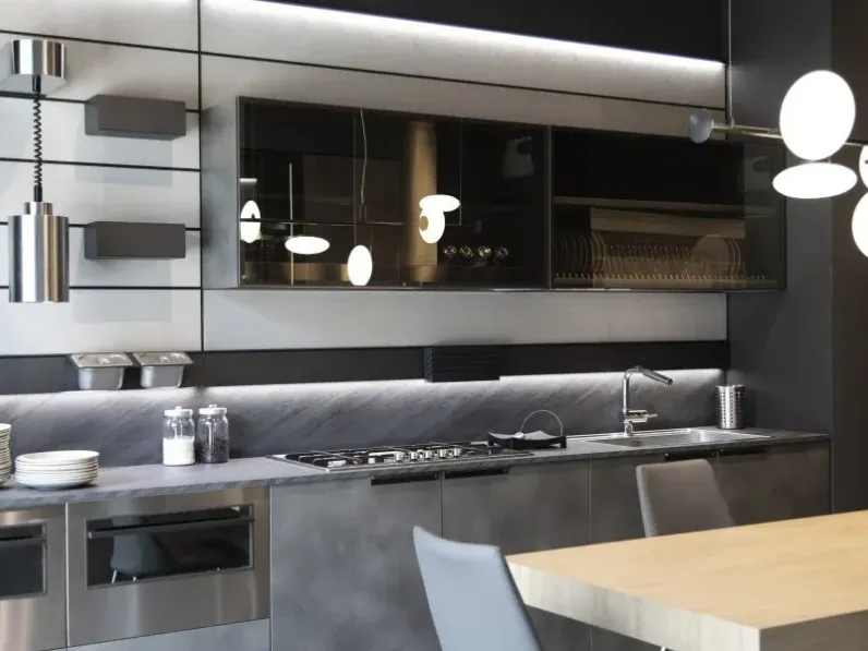Cucina grigio design lineare Scavolini Mia a soli 12900