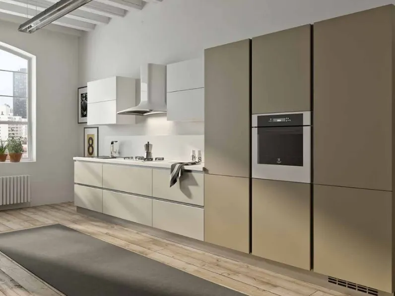 Cucina lineare Seta Essebi laccata  SCONTATA