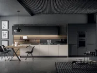 Cucina Arredo3 moderna lineare grigio in laminato opaco Ylak