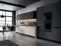 Cucina Arredo3 moderna lineare grigio in laminato opaco Ylak