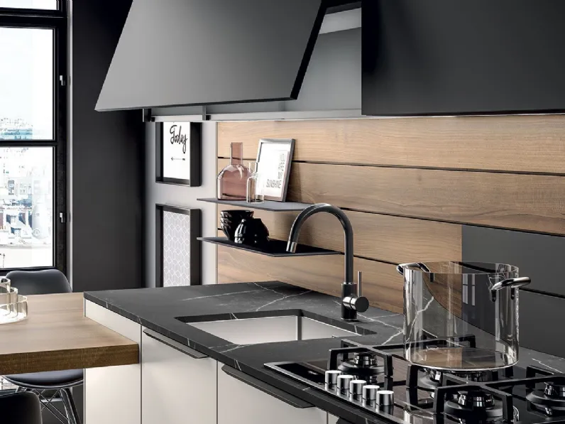 Cucina grigia moderna lineare Arredo3 Ylak a soli 14217 Euro