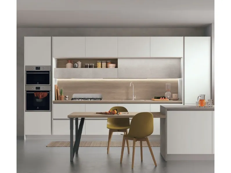 Cucina Young 1 moderna bianca Stosa lineare scontata 30%