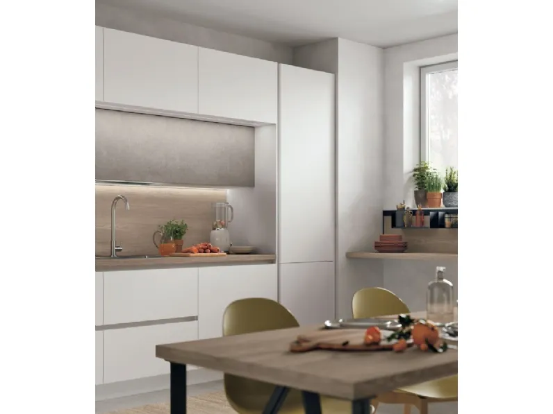 Cucina Young 1 moderna bianca Stosa lineare scontata 30%