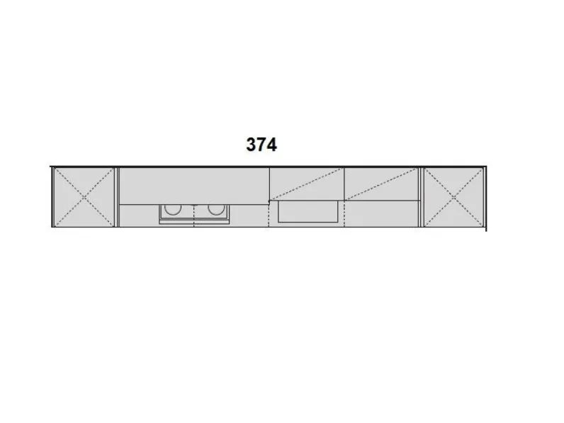 Cucina Young 1 moderna bianca Stosa lineare scontata 30%