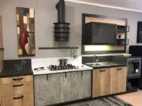 Cucina Loft industriale rovere chiaro ad angolo Snaidero