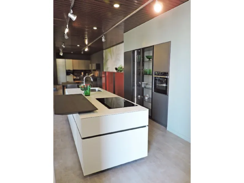 Cucina tortora moderna con isola Valdesign Logica 2.2 soho a soli 12006 Euro