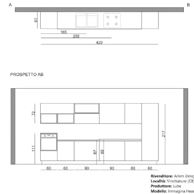 Cucina lineare in laminato materico altri colori Immagina head a prezzo ribassato
